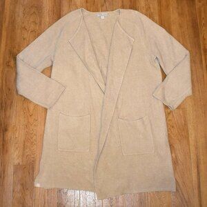 Barefoot Dreams CozyChic Ultra Lite Wide Collar Jacket Large Sand Dollar